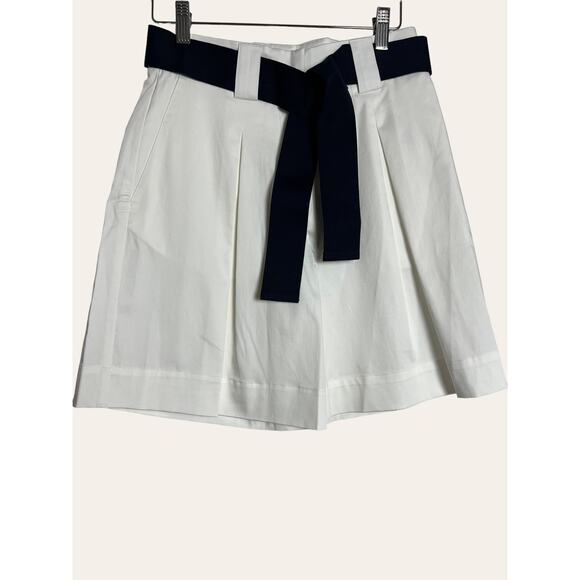 Eleventy Platinum High Waist White Cotton Pleated Belted Skort Size 2 - Picture 1 of 5